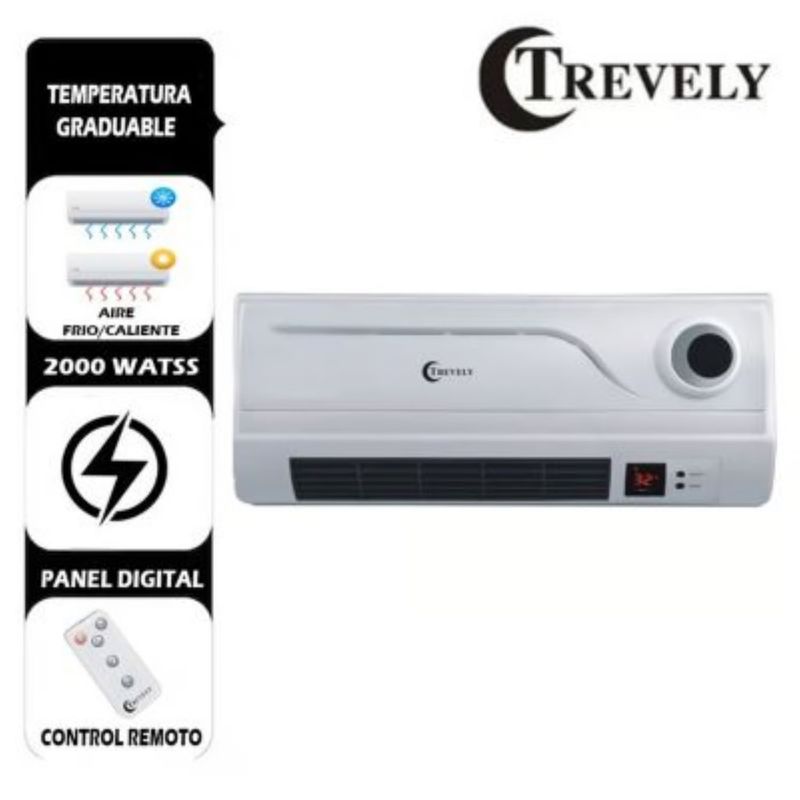 TREVELY - Calentador de Pared TCH-080 2000W con control remoto Trevely.