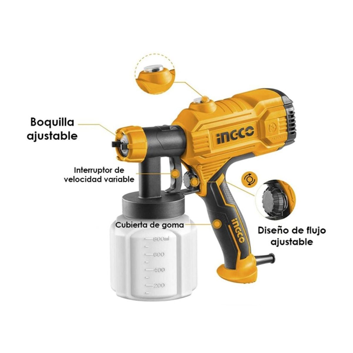 INGCO TOOLS - Pistola De Pintar Eléctrica 450w Ingco No Compresora