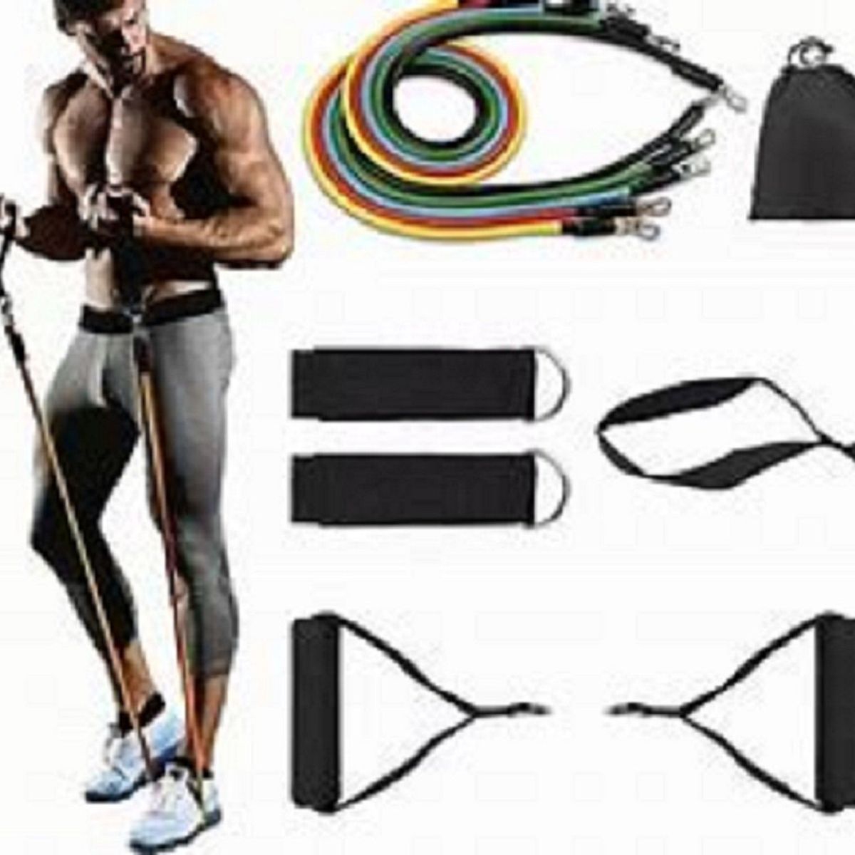 GENERICO - Set De Ligas De Resistencia - Crossfit 11 Piezas