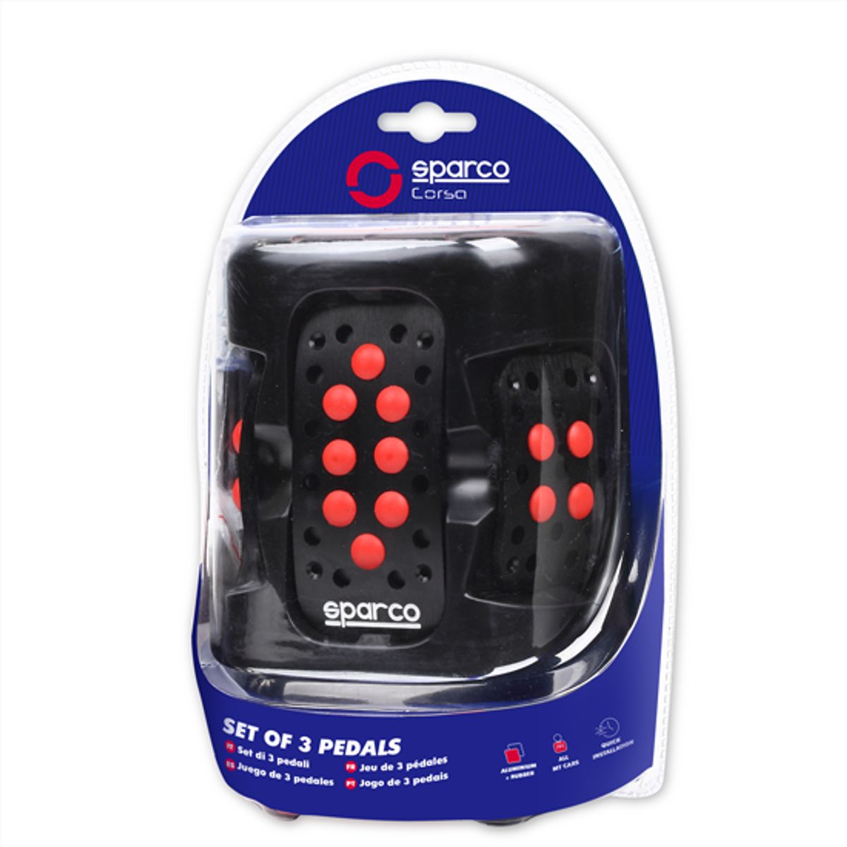 SPARCO - Set Pedales Aluminio Con Goma Sparco CORSA  SPC0401RS