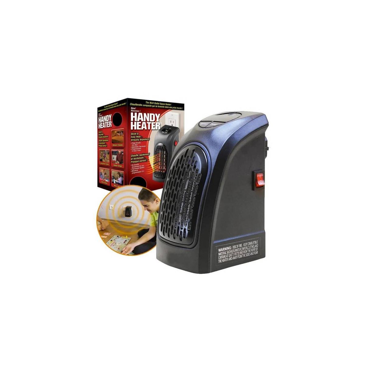 GENERICO - Calefactor Portátil de Pared Handy Heater 400 W