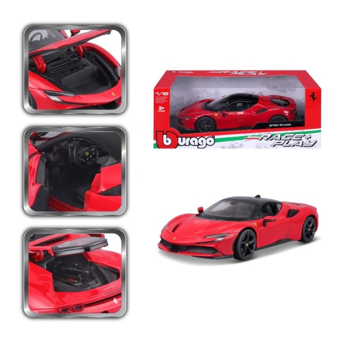 BBURAGO - Auto Coleccionable 1/18 Ferrari R&P SF90 Stradale