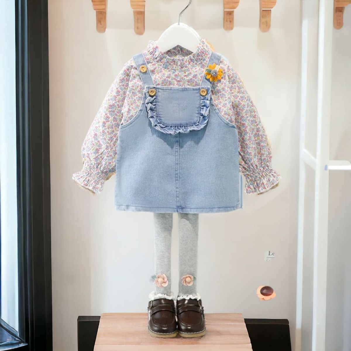 GENERICO - ROPA DE NIÑA DE 3 PIEZAS( OVEROLL + PANTALONETA + BLUSA)