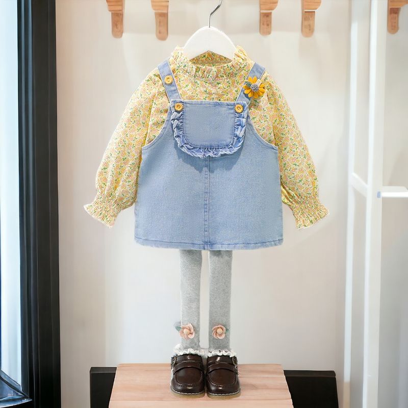 GENERICO - ROPA DE NIÑA DE 3 PIEZAS ( OVEROLL + PANTALONETA + BLUSA)