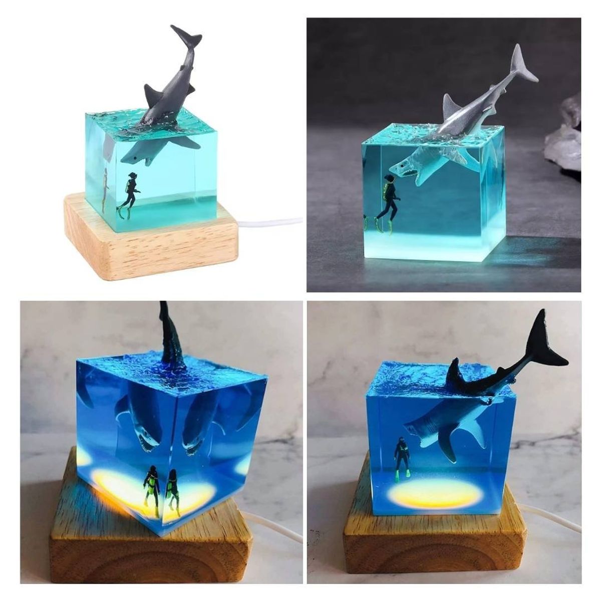 SHEEPBUSTER - Lampara de Noche Decorativa 3D Tiburon