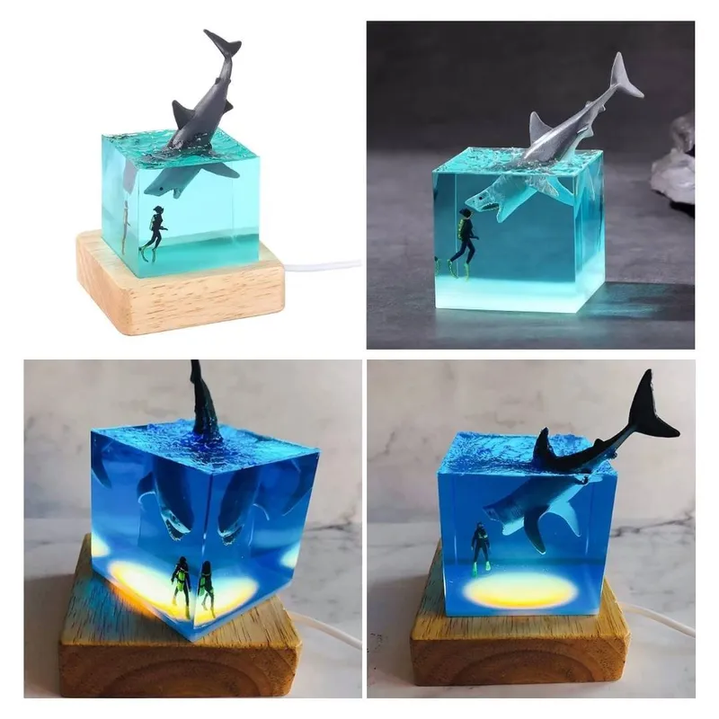 SHEEPBUSTER - Lampara de Noche Decorativa 3D Tiburon