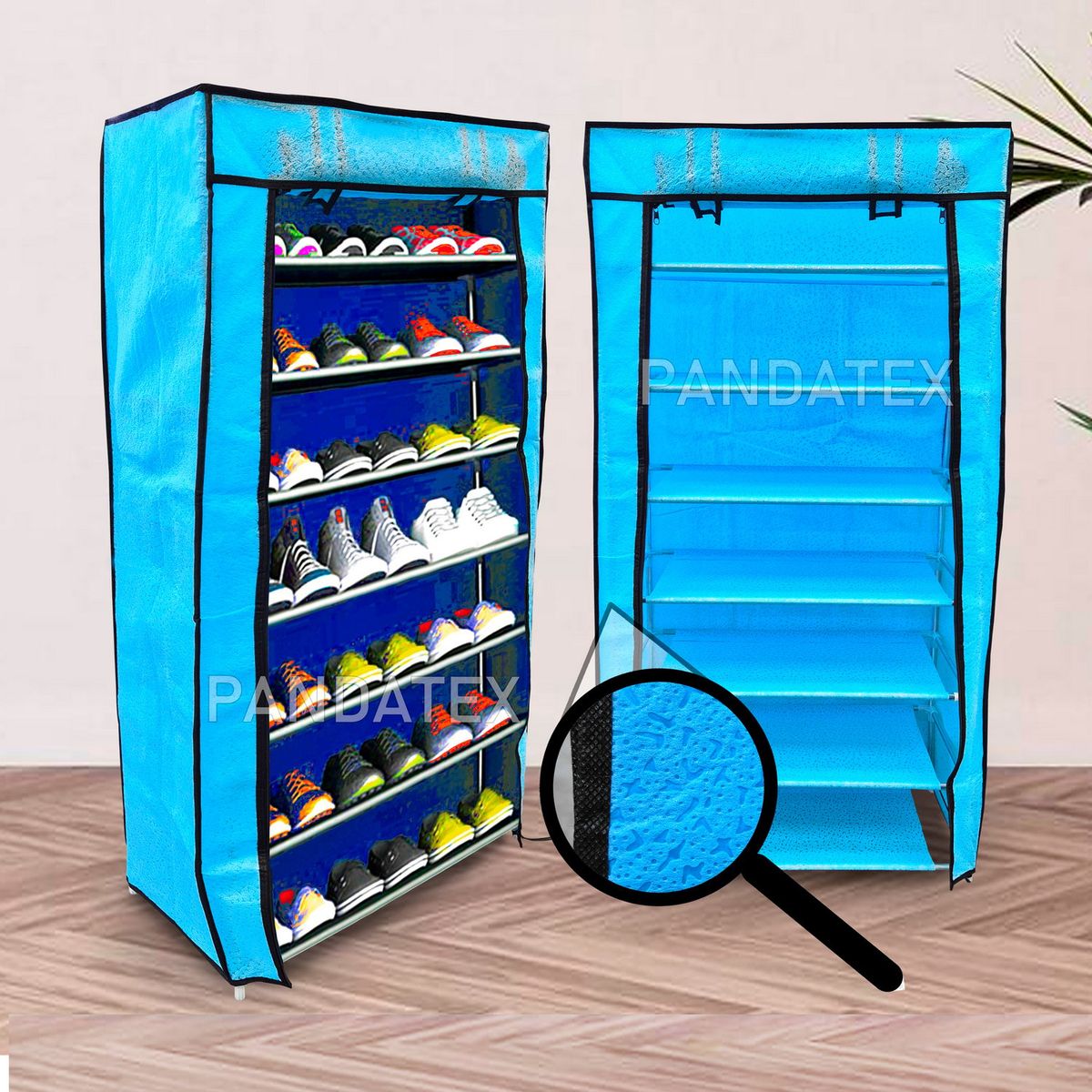 SM - ZAPATERA ORGANIZADOR DE ZAPATOS 7 NIVELES CELESTE