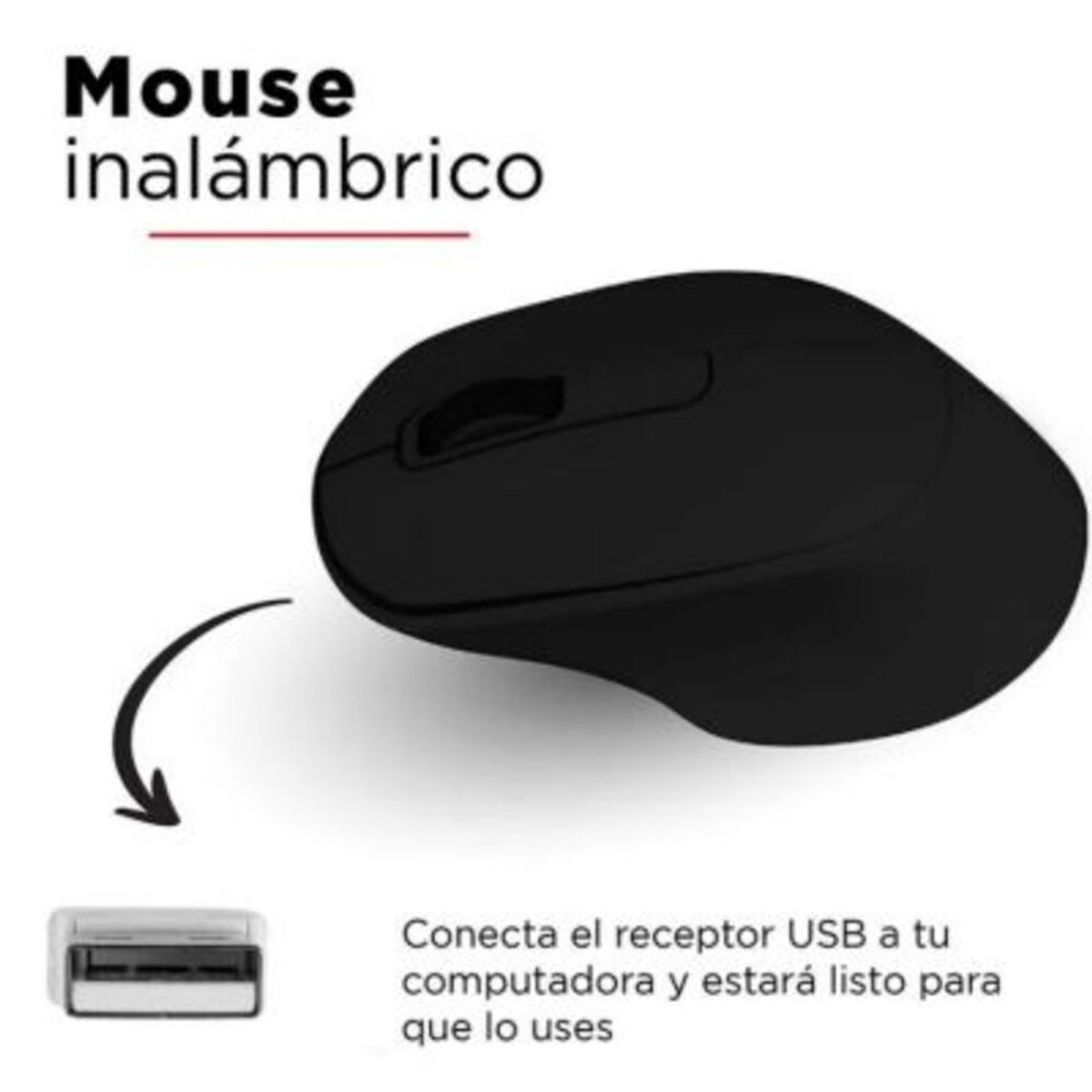 GENERICO - Mouse inalámbrico Bluetooth 2,4 GHz Negro