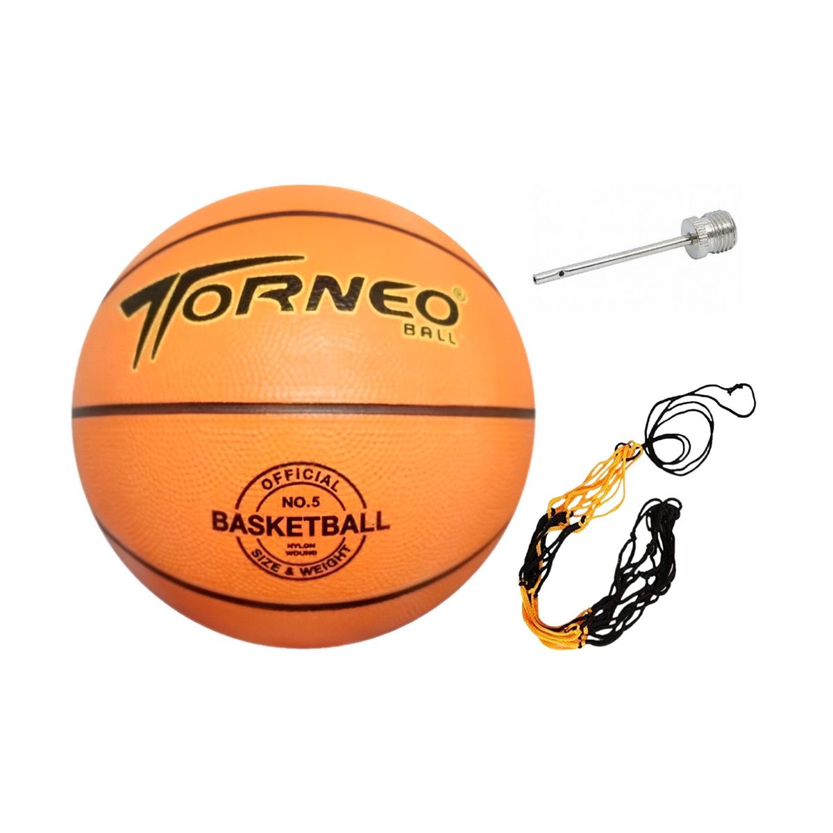 TORNEO - PELOTA PARA BÁSQUET TALLA 5 GOMA CELULAR TORNEO NARANJA