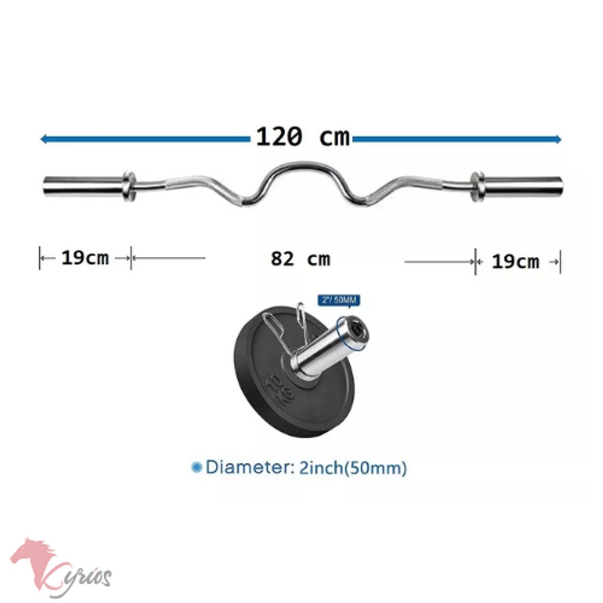 GENERICO - Barra Olímpica Cromada 120cm Cromada