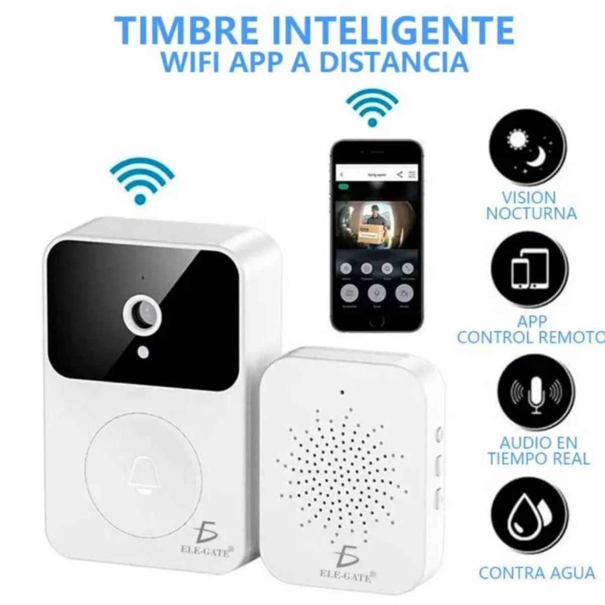 GENERICO - Timbre Inteligente Smart Inalámbrico Cámara HD