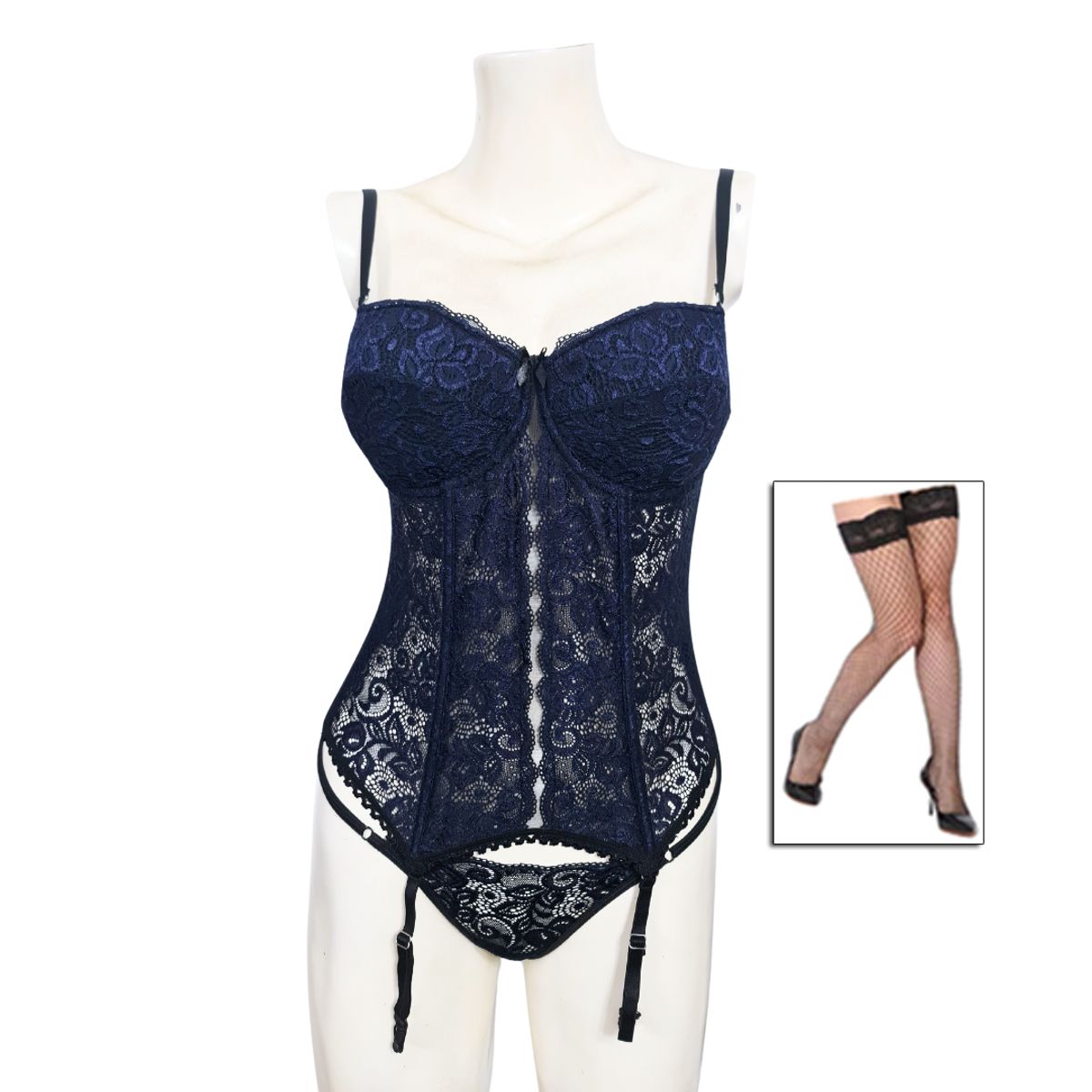 GENERICO - Corset lencería Valery más Medias e Interior