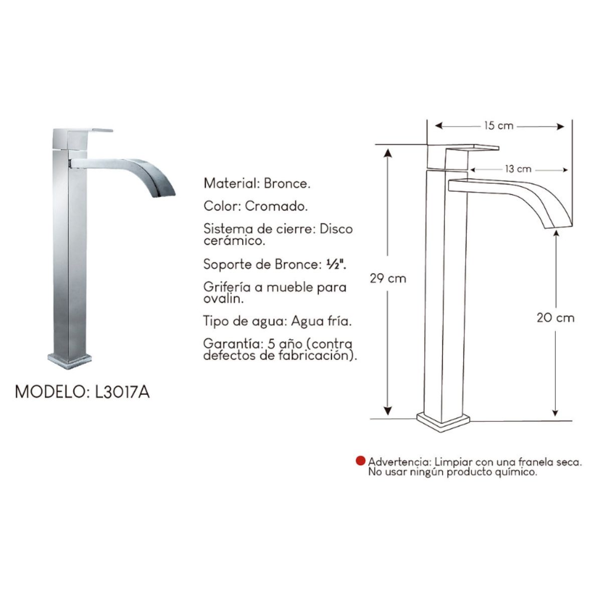PERU IMPORTACIONES - Llave para Baño Bronce Cromado