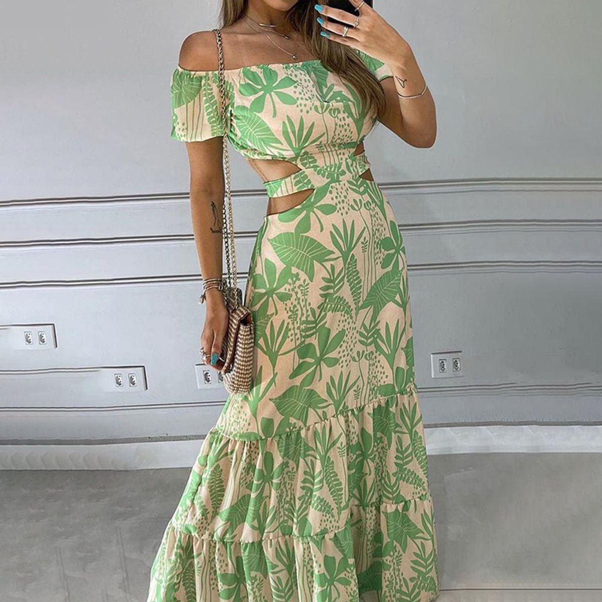 RINODERINA - Vestidos Casual Largo Estampado Moda Mujer RinoDeRina - Regalo
