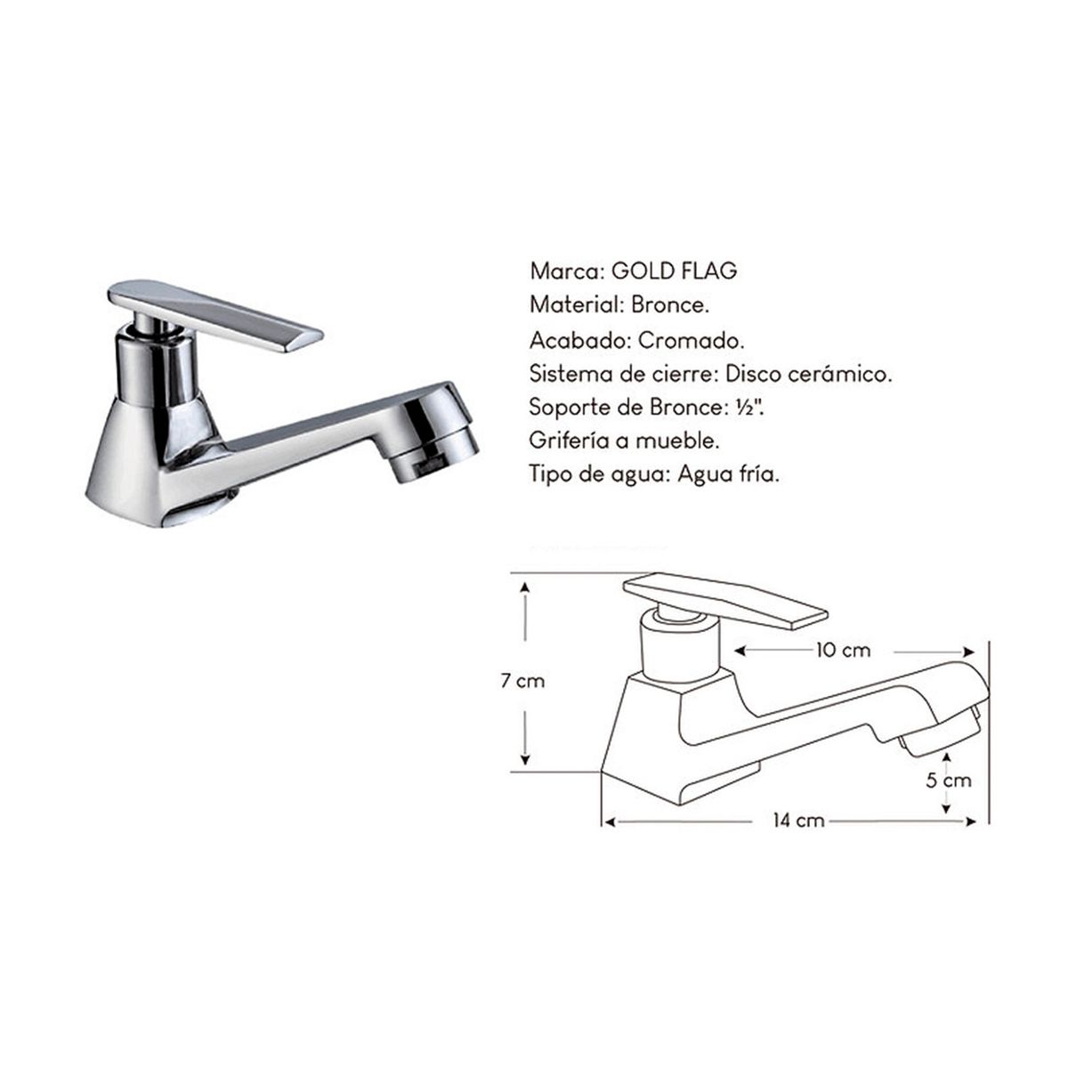GENERICO - Llave para Baño Metal Cromado
