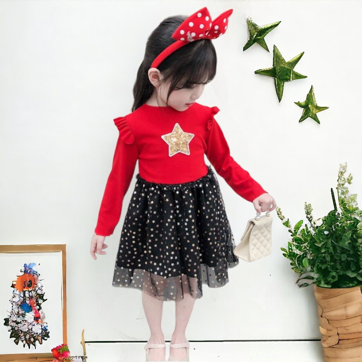 GENERICO - VESTIDO PARA NIÑA MODELO ESTRELLITA