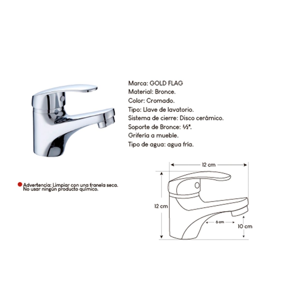 GENERICO - Llave para Baño Bronce Cromado