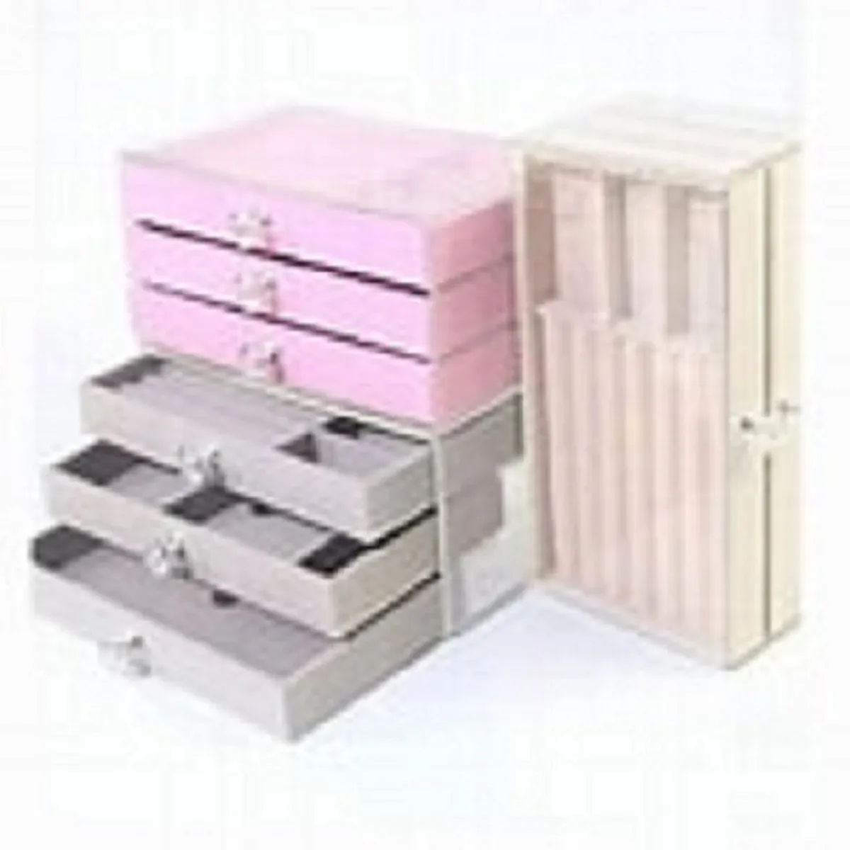 GENERICO - Joyero Organizador De Joyas Cofre Pulseras Relojes 3 Niveles Rosa