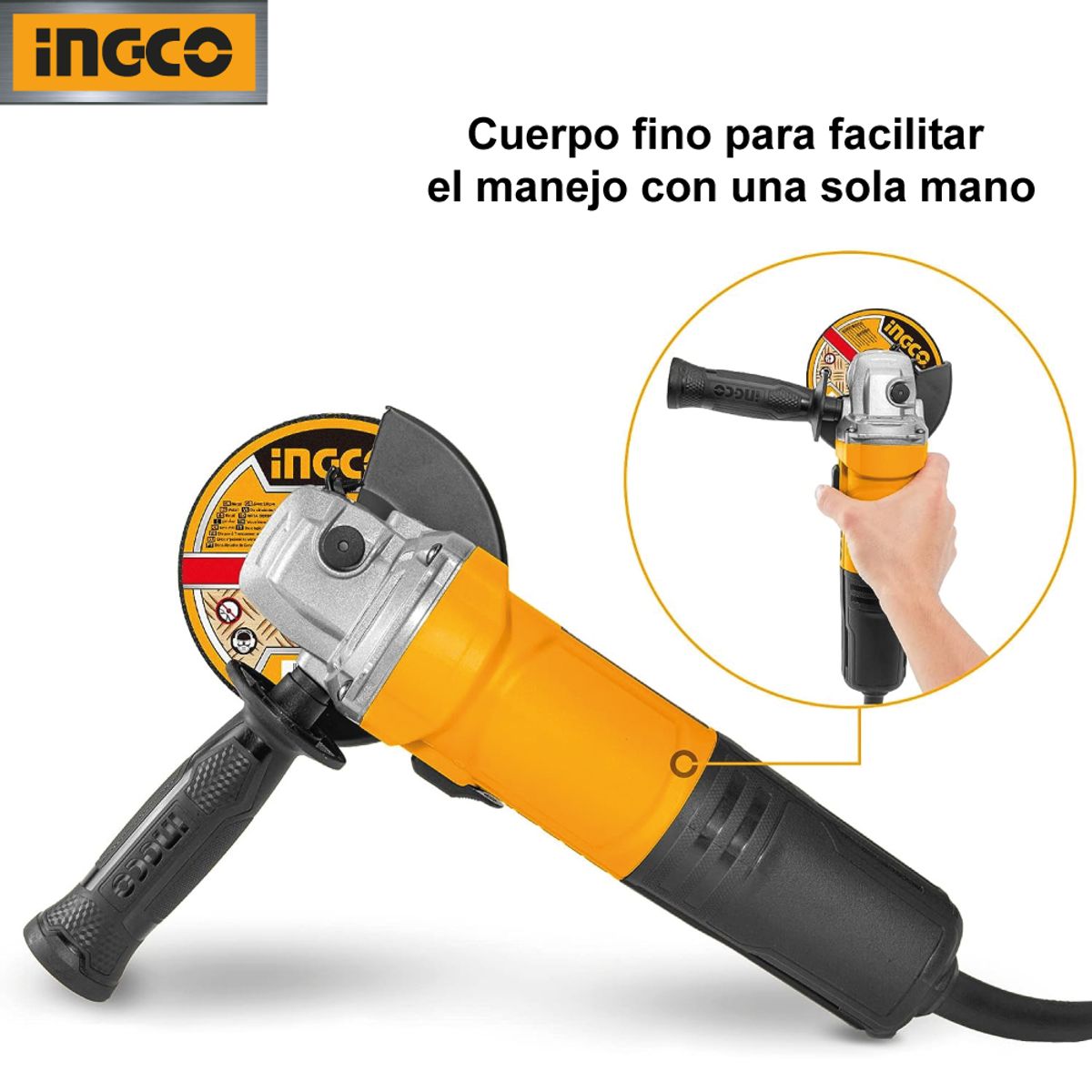 INGCO TOOLS - Amoladora Angular INGCO 4 1/2" 750W  + 10 Discos AG75028