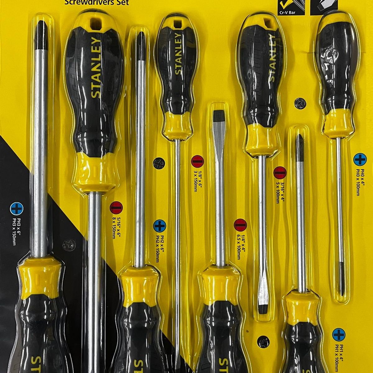 STANLEY - JUEGO 8 PIEZAS DESARMADOR CUSHION GRIP 66-675 STANLEY