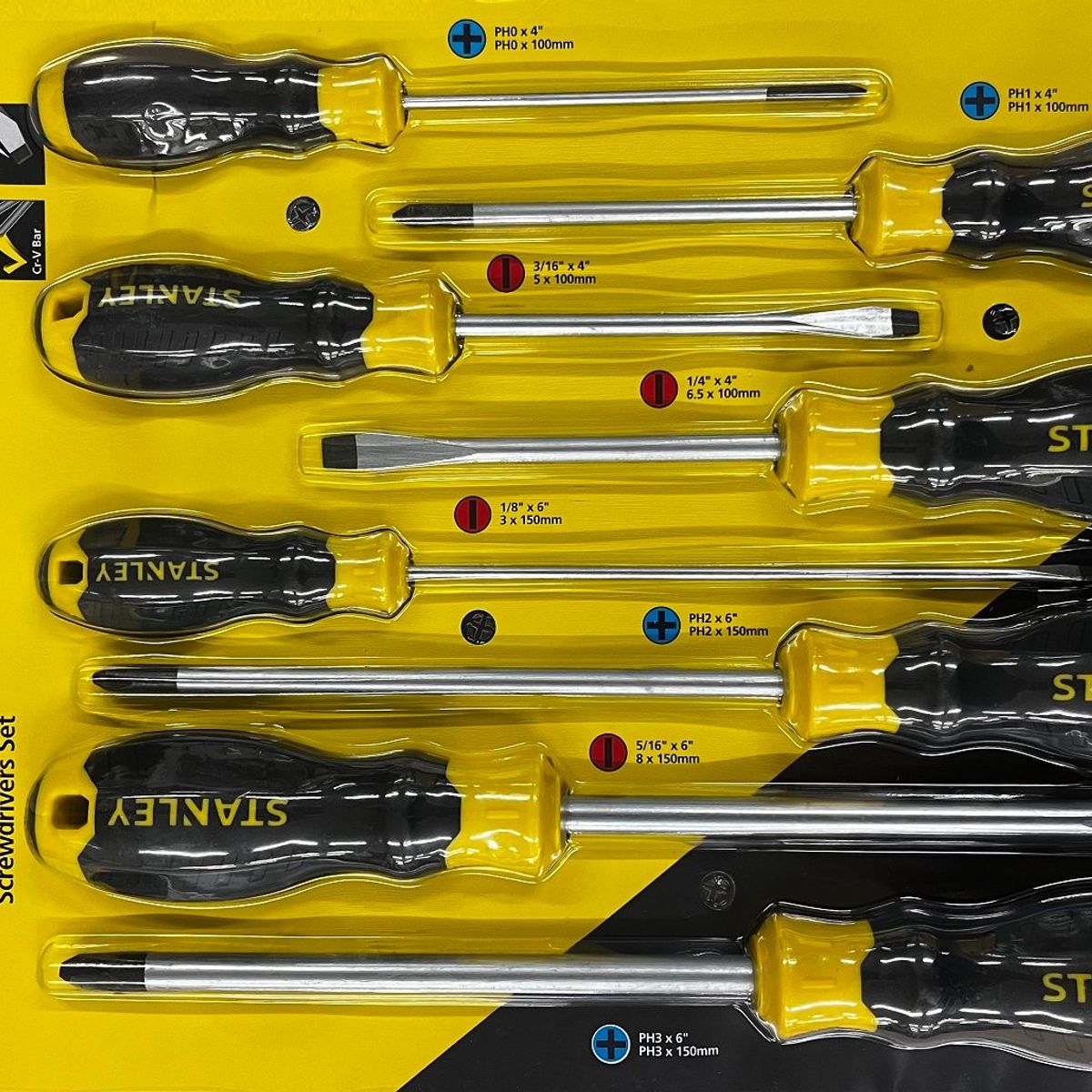 STANLEY - JUEGO 8 PIEZAS DESARMADOR CUSHION GRIP 66-675 STANLEY