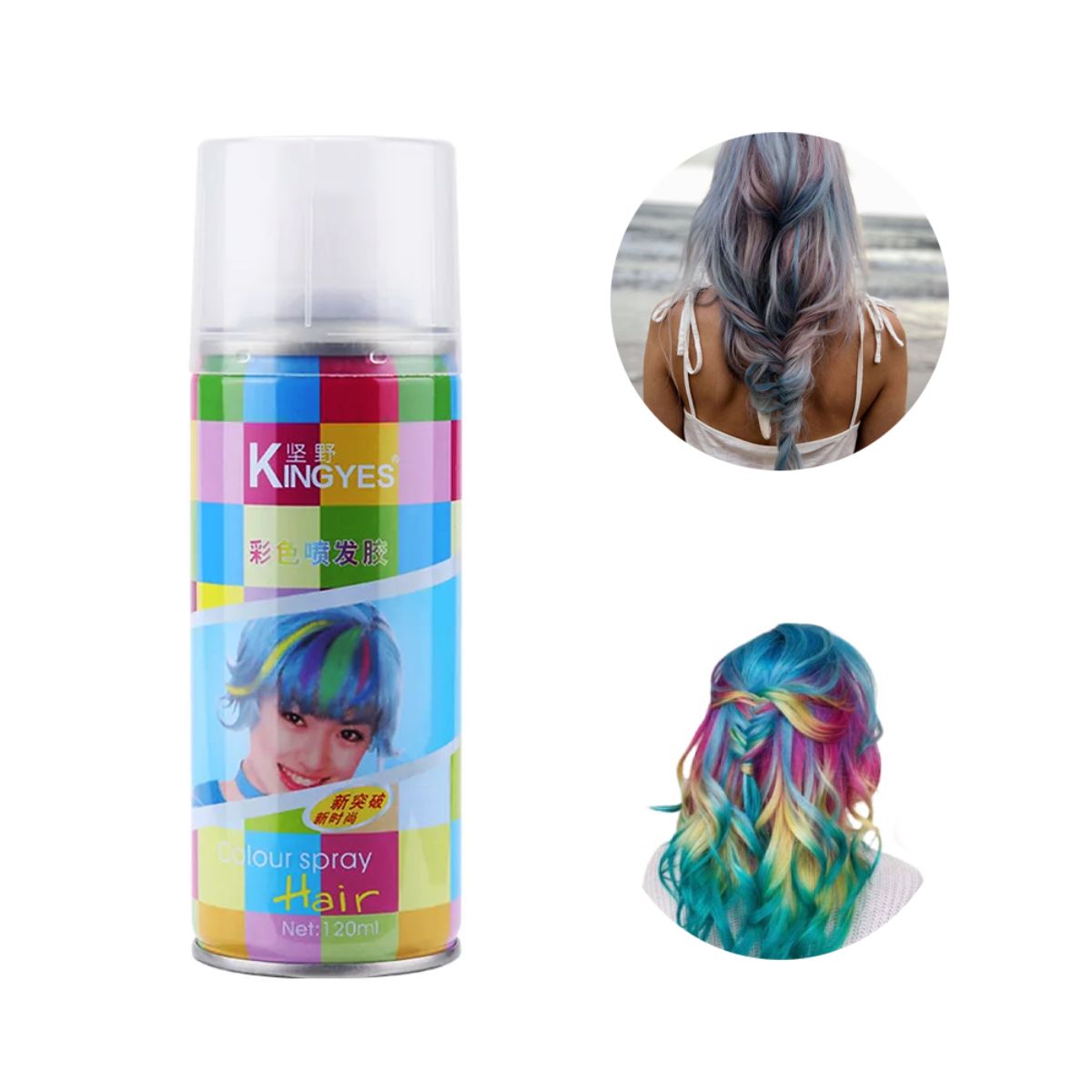 GENERICO - Tinte Temporal En Spray Para El Cabello Lavable Amarillo