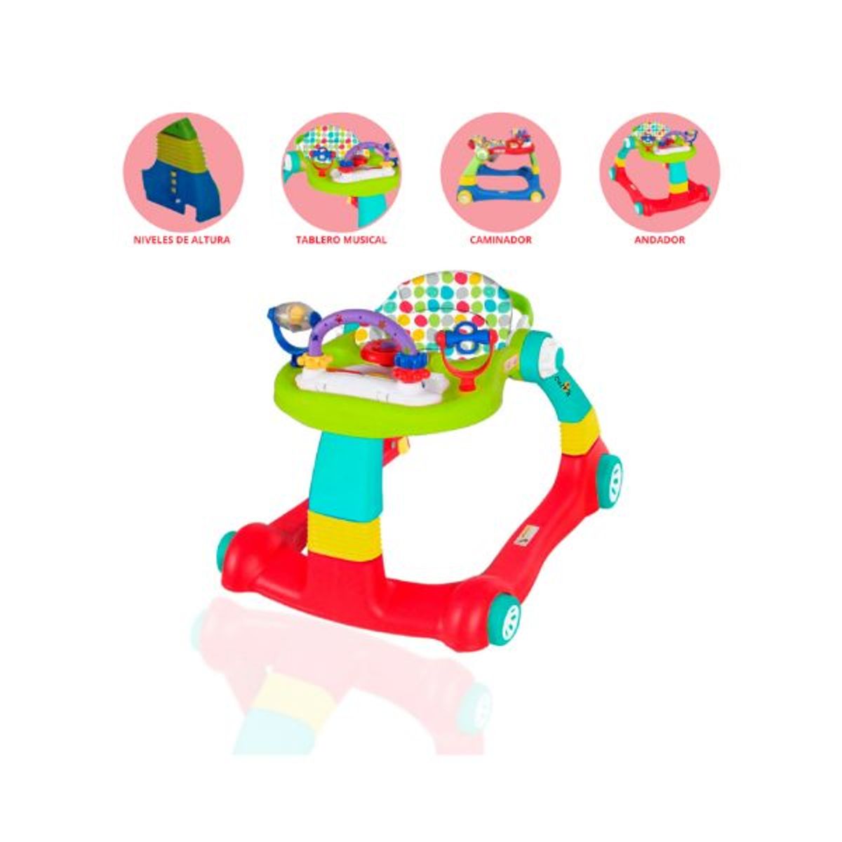 CUZKA - Andador Para Bebé Caminador «MAMA LOVE» Red