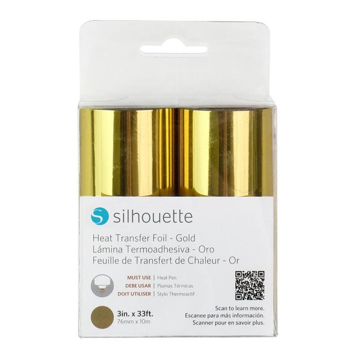 SILHOUETTE - Foil térmico Color Oro Silhouette 2 rollos 76mm x 10m