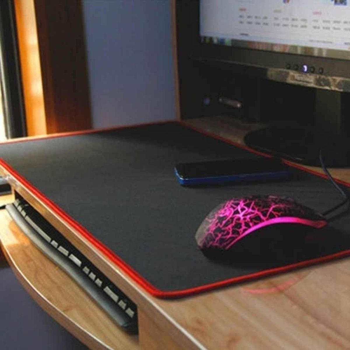 GENERICO - Mouse Pad Gamer Waterproof 70x30cm Pad - Rojo