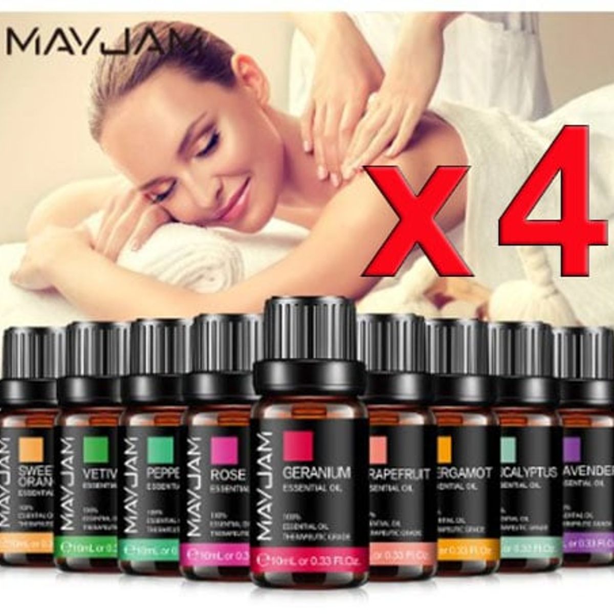 GENERICO - MAYJAM - Aceites Esenciales 10ml - Humificador Masajes Relax x2