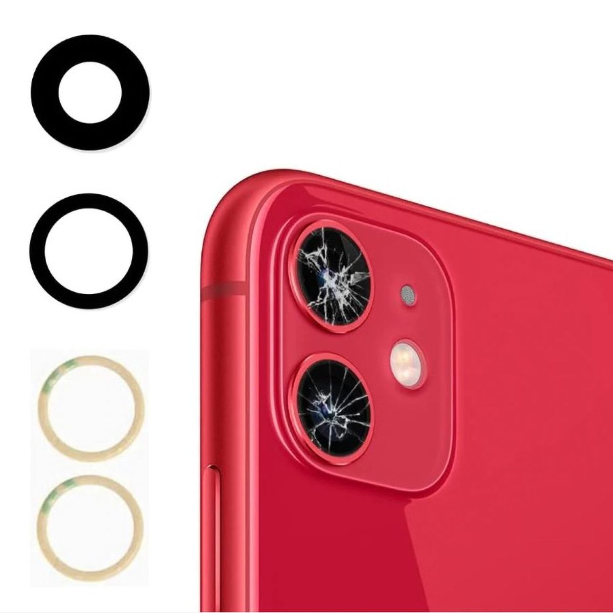 GENERICO - Repuesto lente Vidrio de cámara iPhone 12