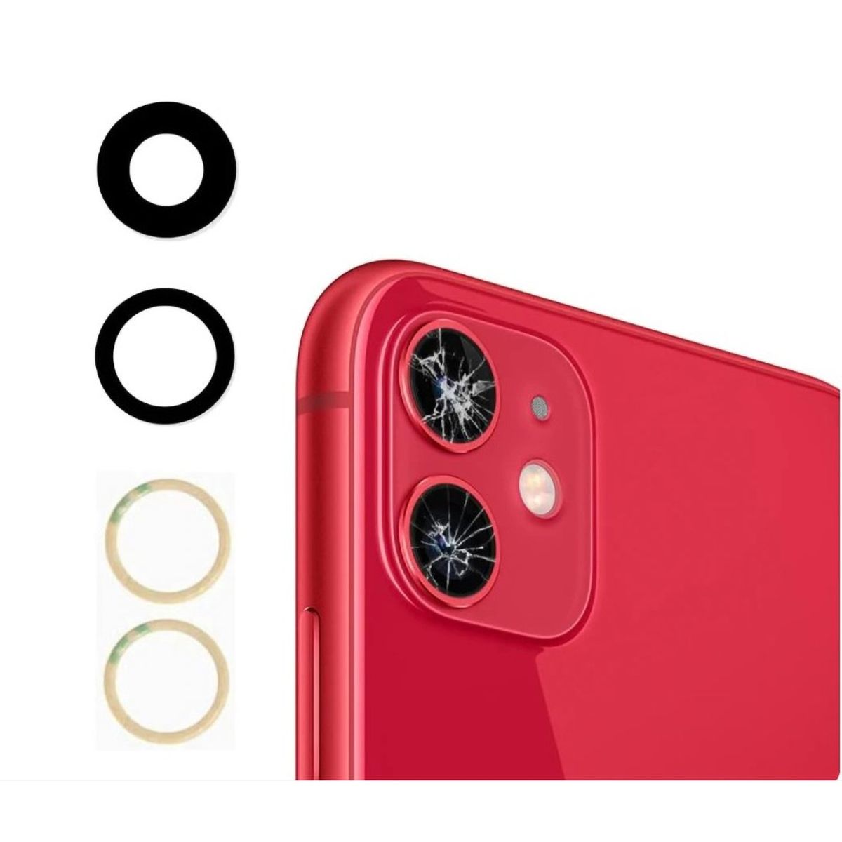 GENERICO - Repuesto lente Vidrio de cámara iPhone 12