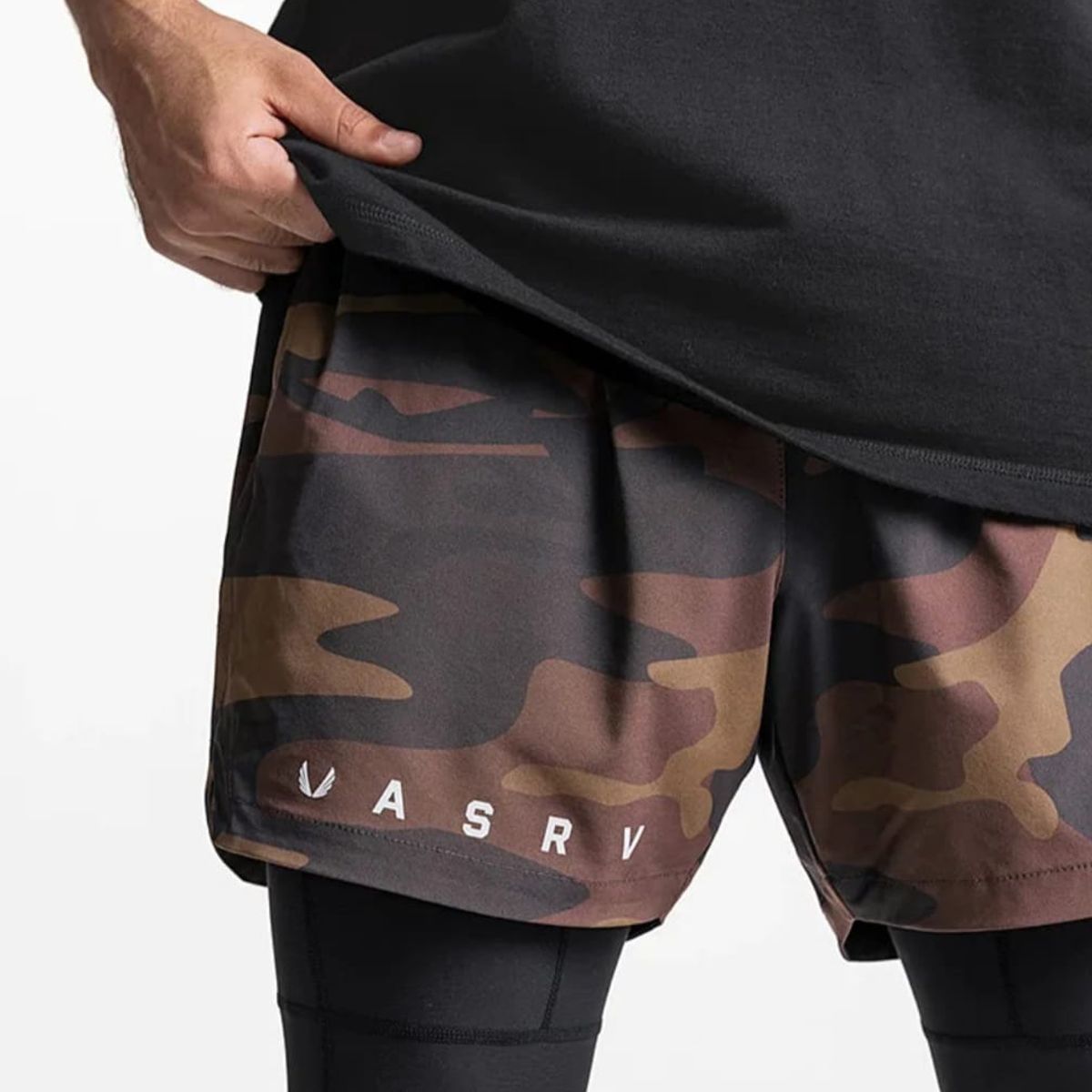 GENERICO - Short deportivo de hombre ASRU con licra incorporada -Short gym