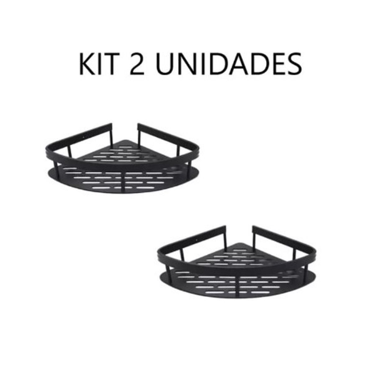 GENERICO - Kit 2 Repisas Esquinero De Aluminio Para Baño - Negro