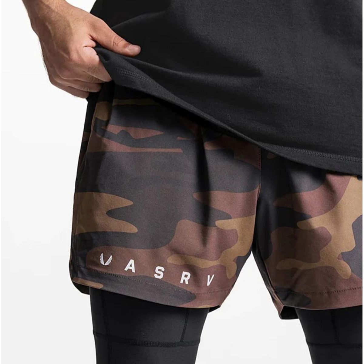 GENERICO - Short deportivo de hombre ASRU con licra incorporada -Short gym