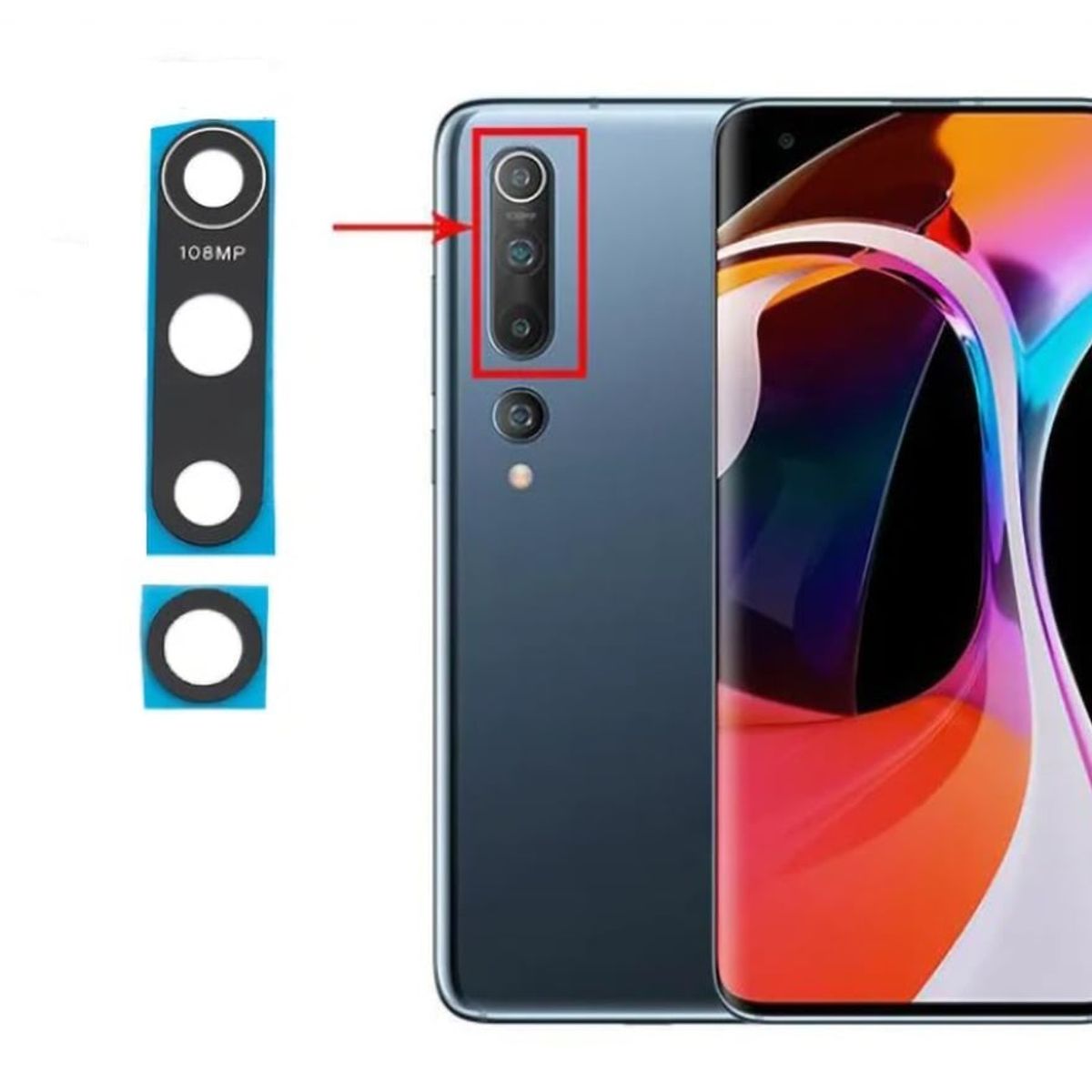 GENERICO - Repuesto lente Vidrio de cámara XIAOMI MI 10 PRO