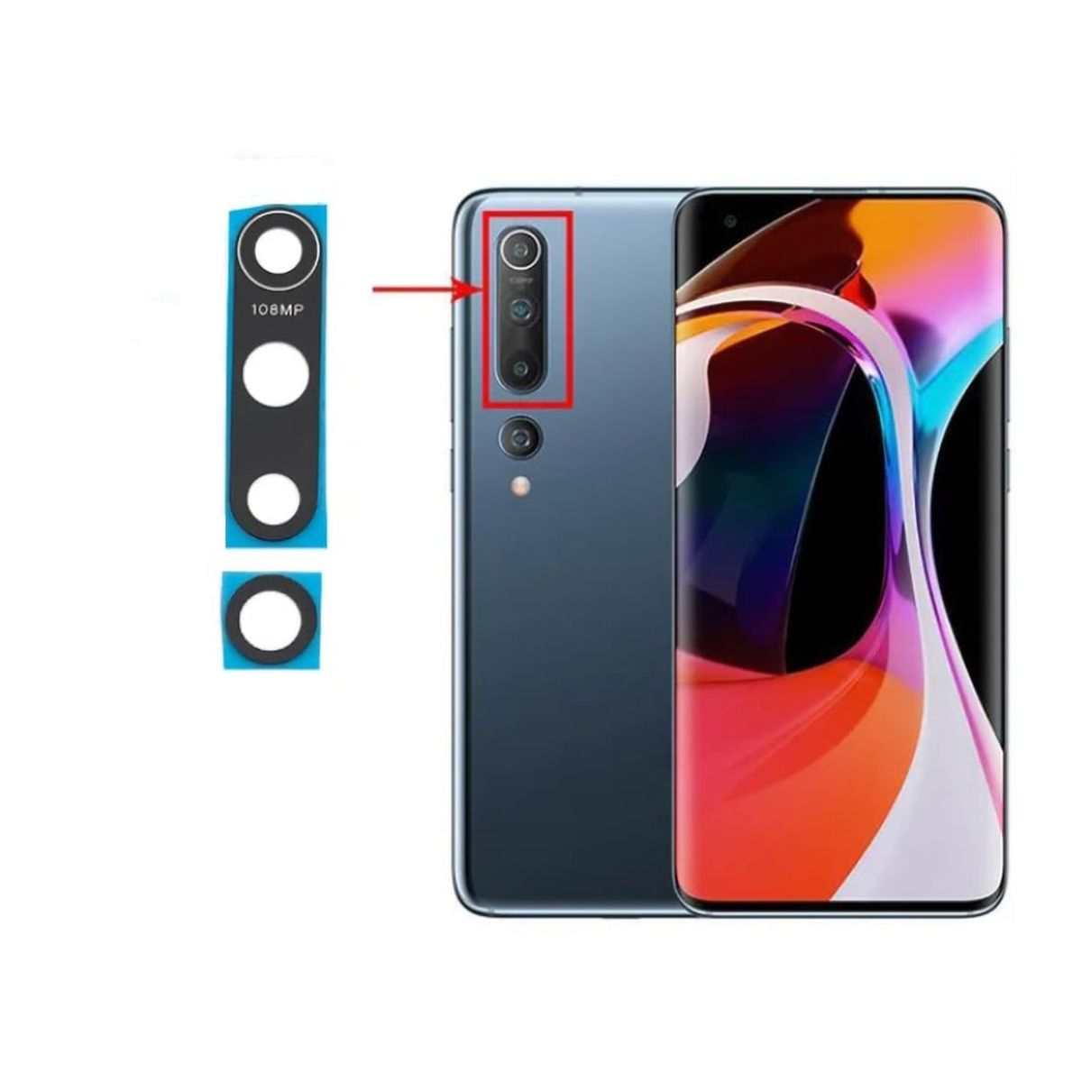 GENERICO - Repuesto lente Vidrio de cámara XIAOMI MI 10 PRO