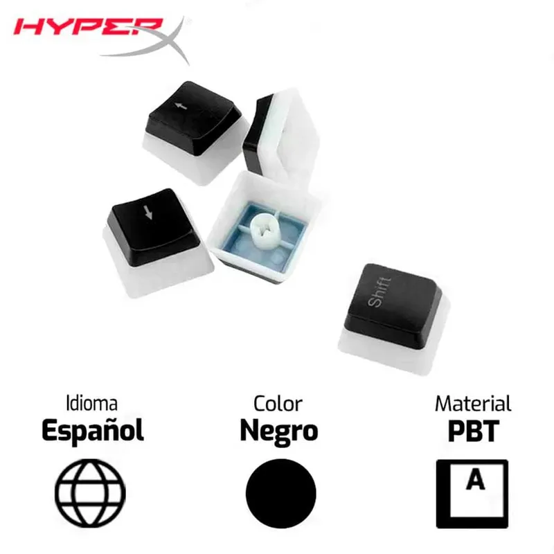 HYPERX - Keycaps HYPERX Pudding Negro Latam Pudding