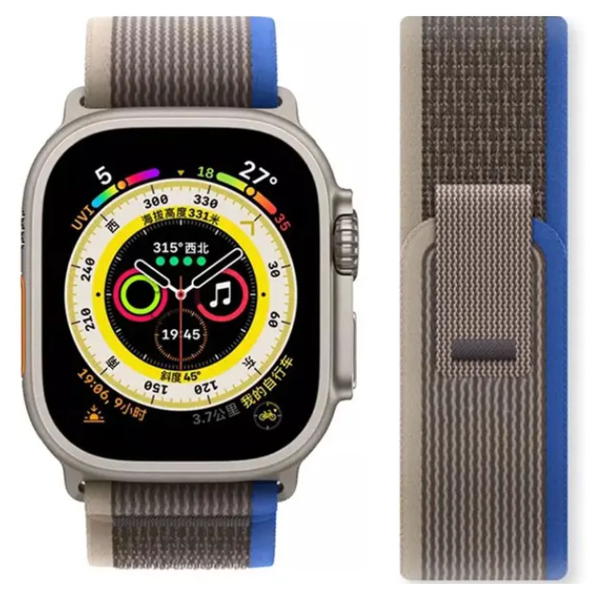 IMPORTADO MC - Correa Trail Loop Apple Watch y Smartwatch 42-44-45-49mm GrizAB