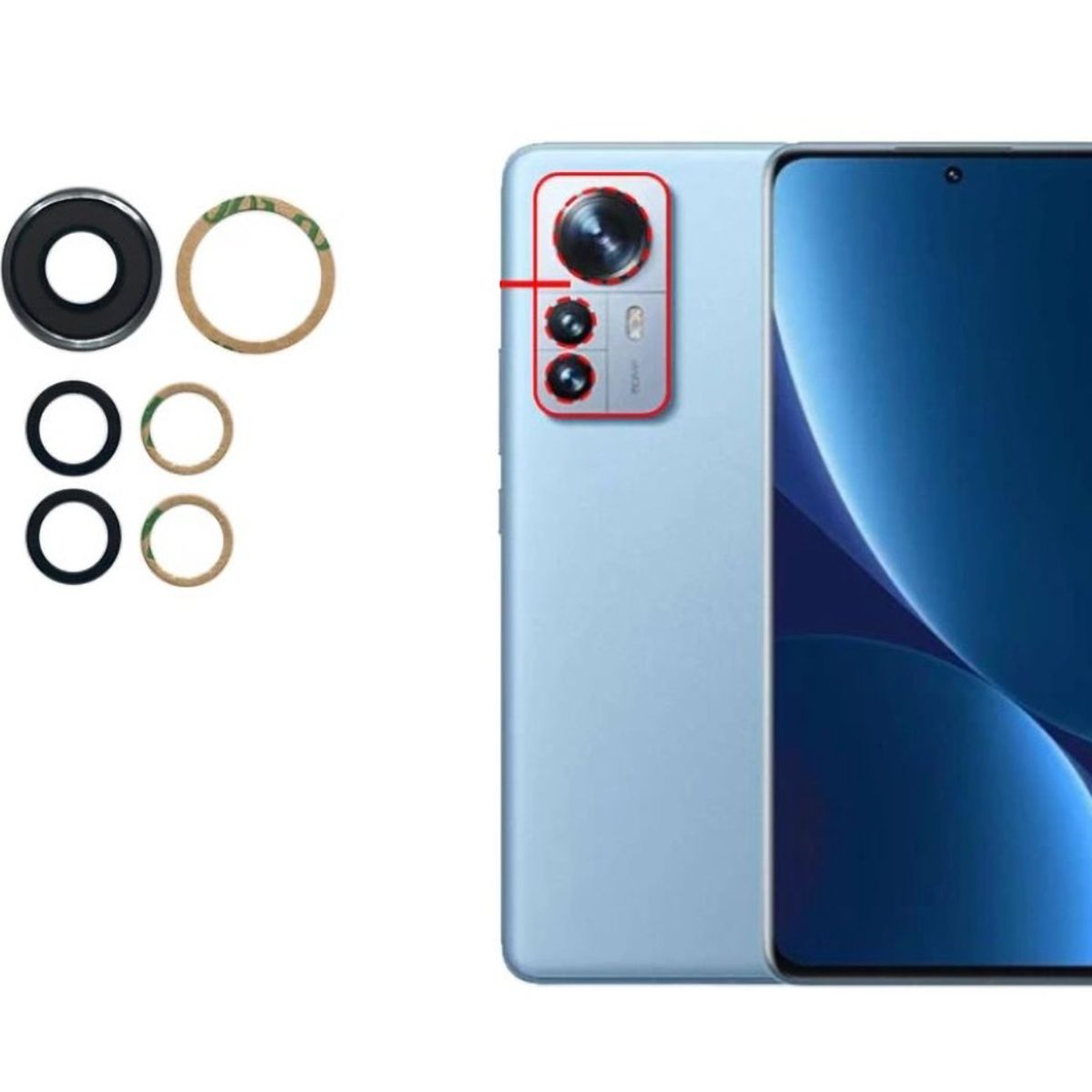 GENERICO - Repuesto lente Vidrio de cámara XIAOMI 12 Pro