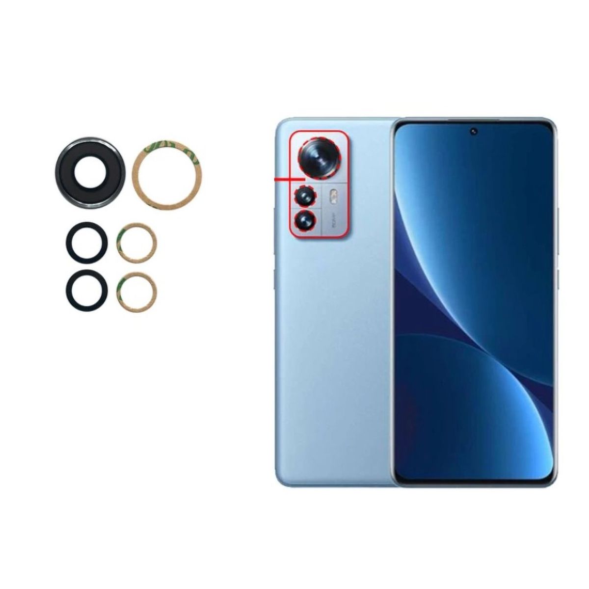 GENERICO - Repuesto lente Vidrio de cámara XIAOMI 12 Pro