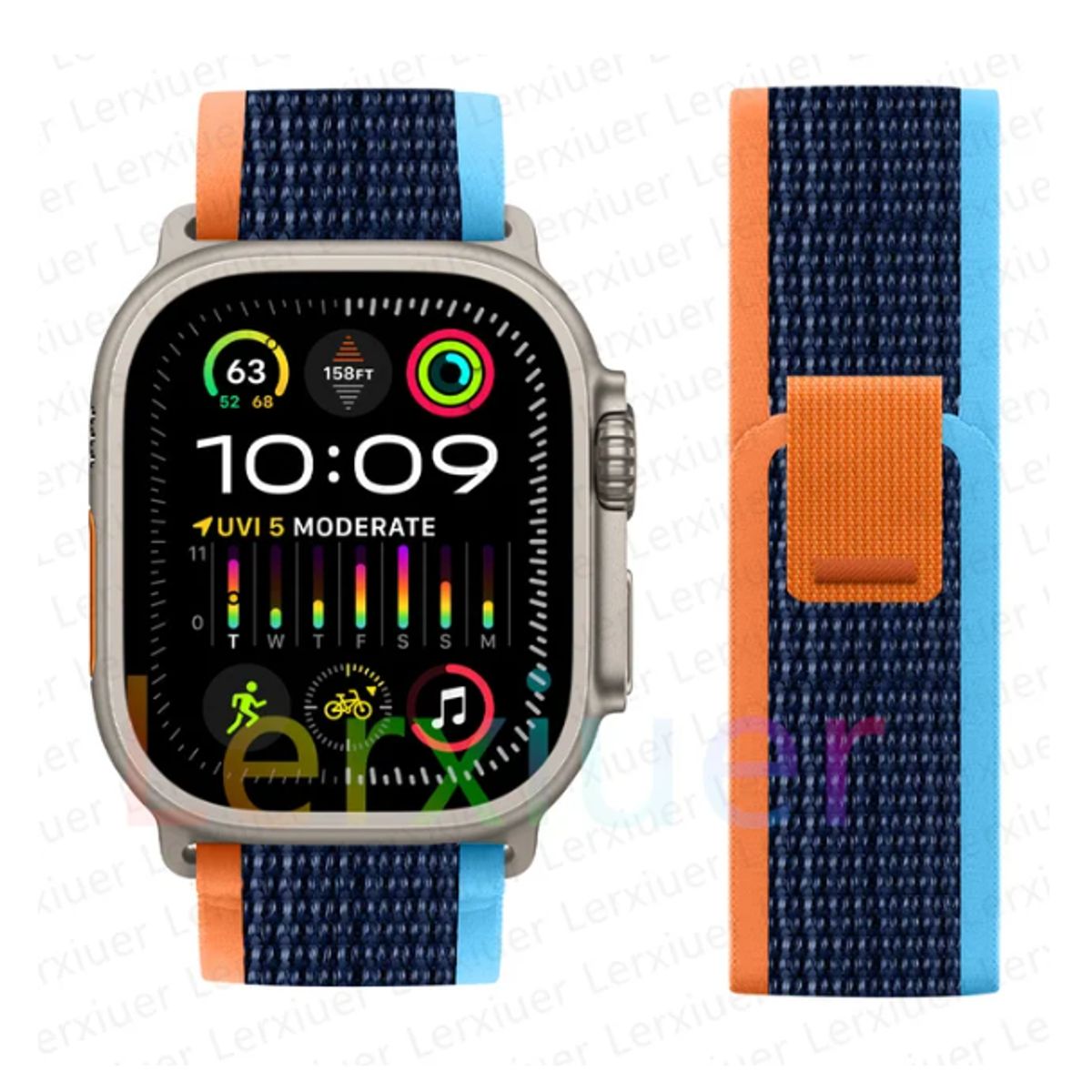 GENERICO - Correa Trail Loop Apple Watch y Smartwatch 42-44-45-49mm AZULNA