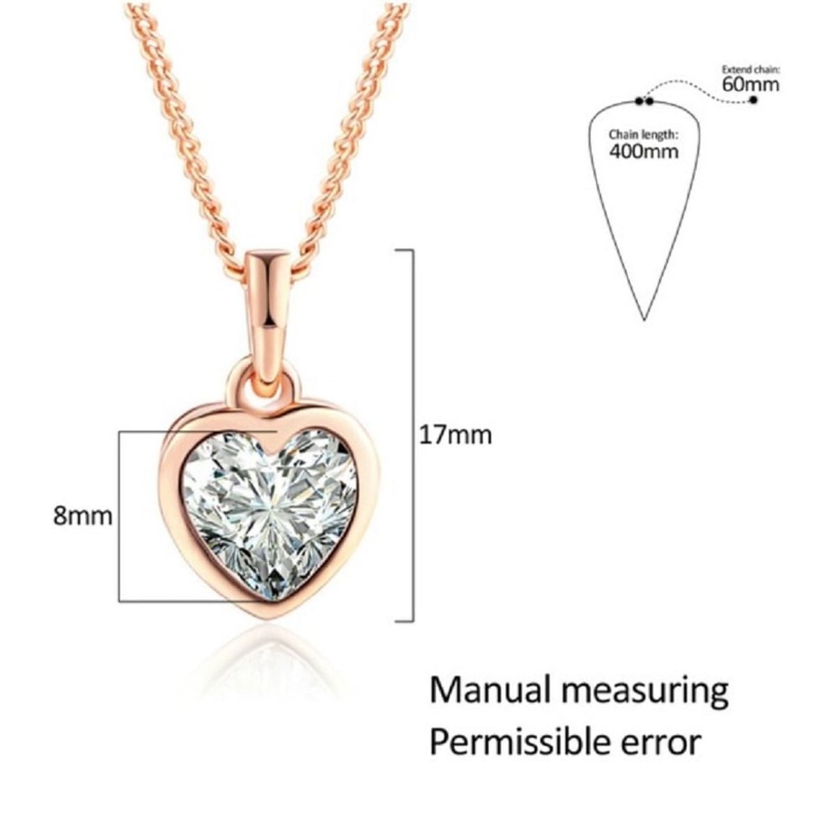 GENERICO - Collar Crystal Heart Regalo  Enamorada Novia Genieka