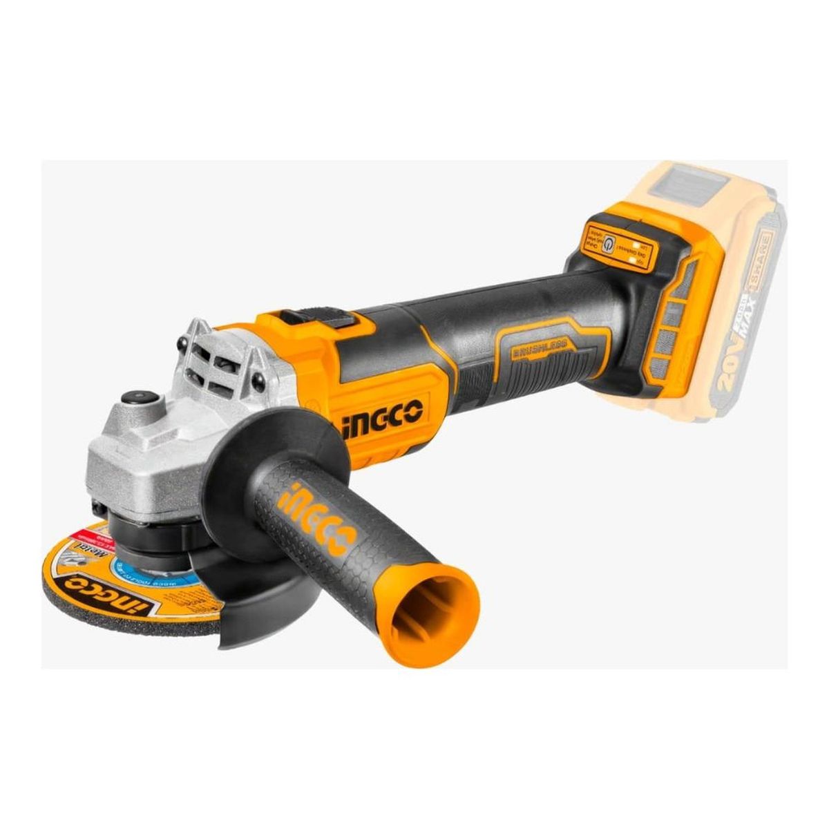 INGCO TOOLS - Amoladora Brushless Ingco 20V + 1 Batería 4.0AH + Discos