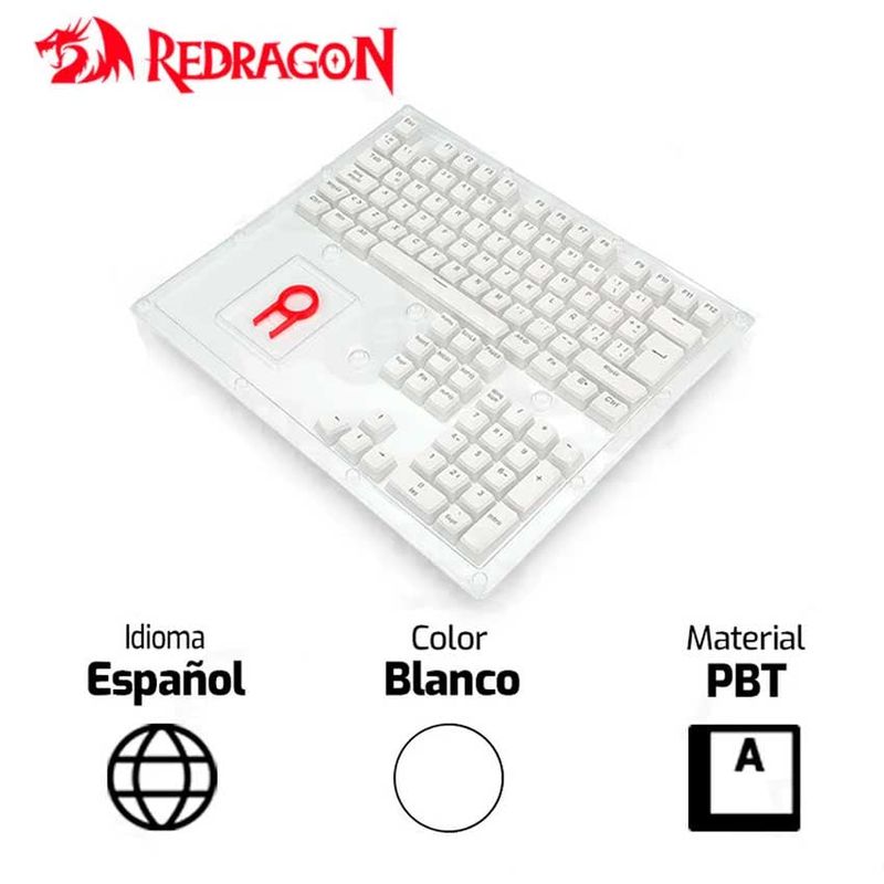 REDRAGON - Keycaps REDRAGON SCARAB Pudding Español Blanco
