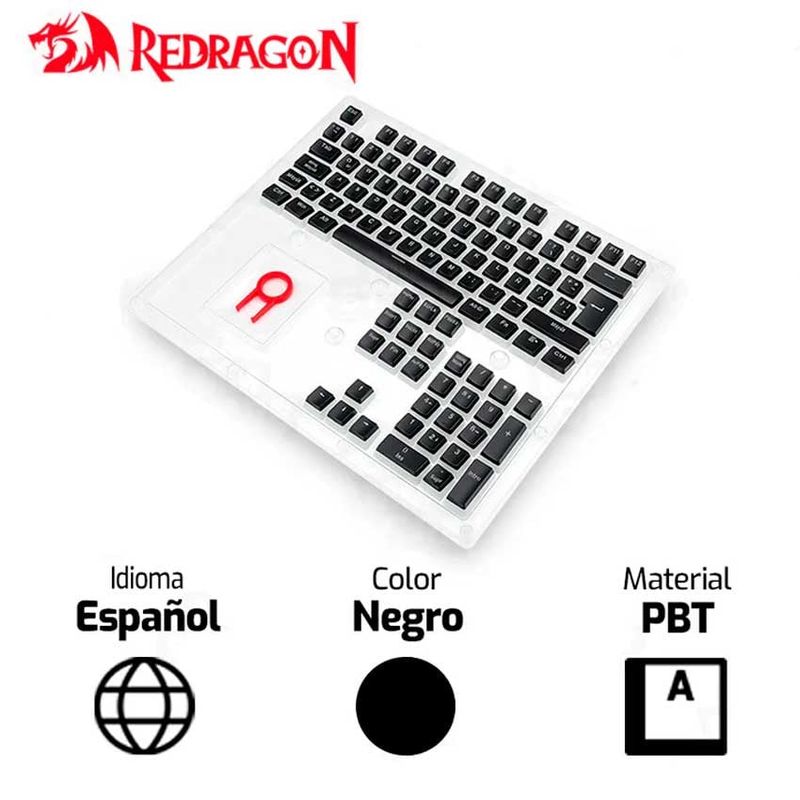 REDRAGON - Keycaps REDRAGON SCARAB PUDDING Español Negro