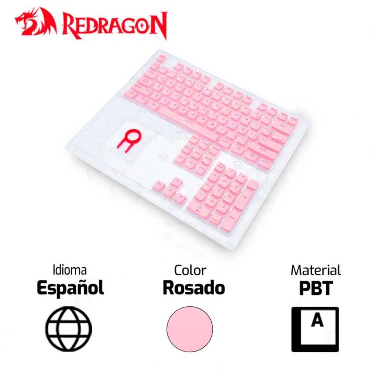 REDRAGON - Keycaps REDRAGON SCARAB PUDDING Español Rosado
