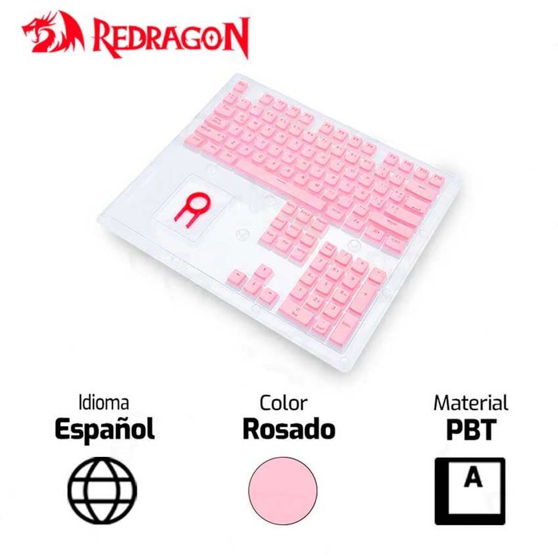 REDRAGON - Keycaps REDRAGON SCARAB PUDDING Español Rosado