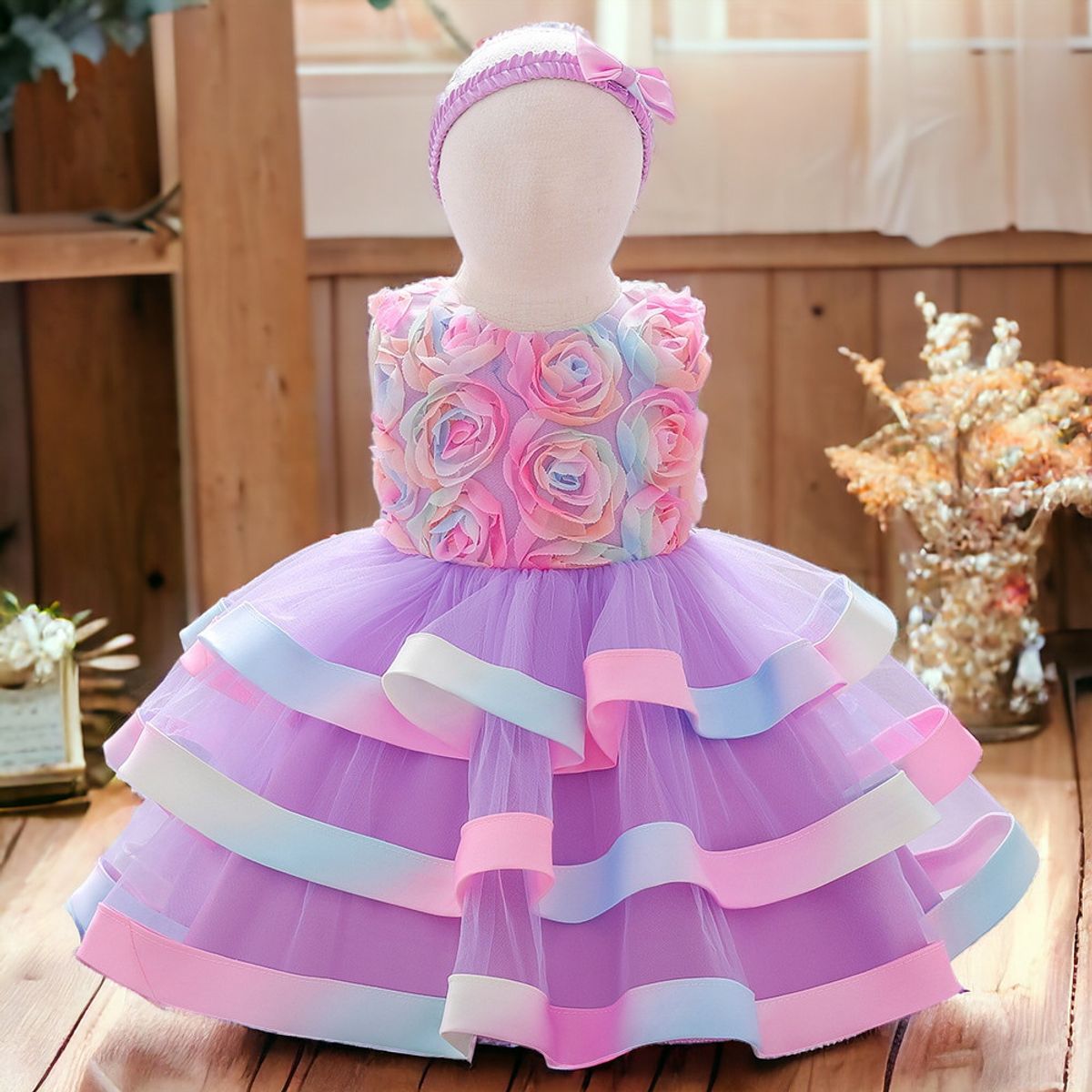 GENERICO - VESTIDO FIESTA DE CUMPLEAÑOS DE NIÑA LILA