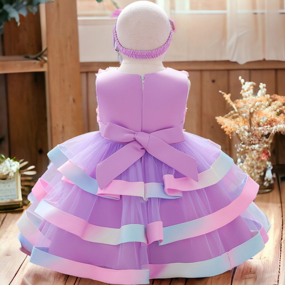 GENERICO - VESTIDO FIESTA DE CUMPLEAÑOS DE NIÑA LILA
